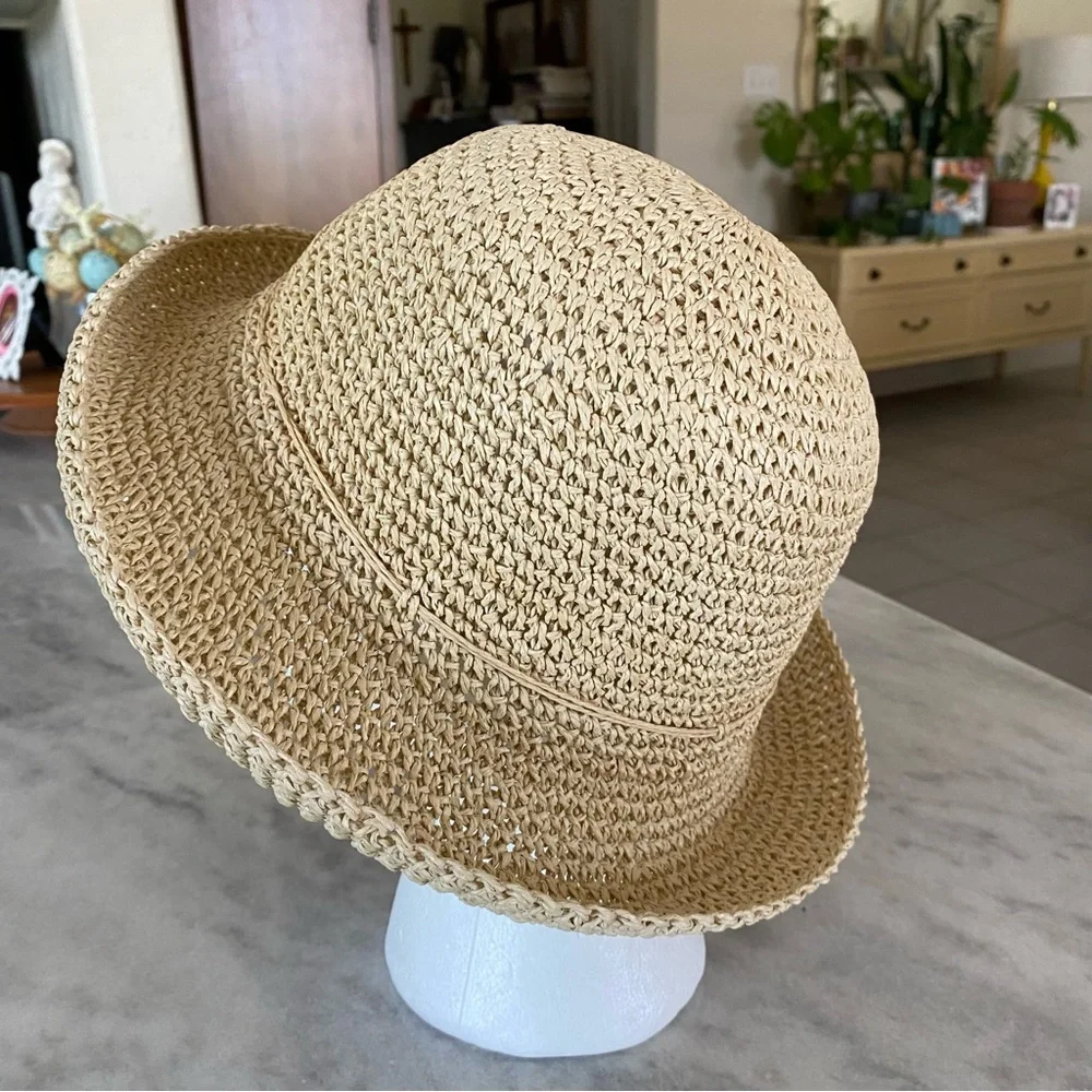 Cream Beige Straw Hat Gorgeous Summer Hat Sun Hat Beach Hat Neutral Color Hat